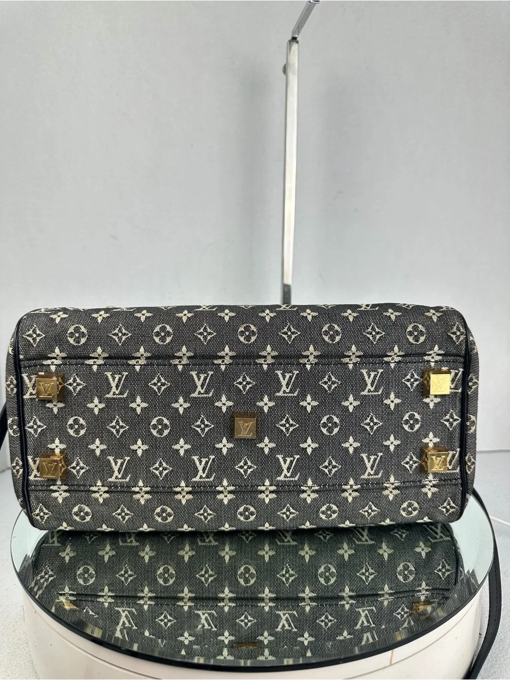Louis Vuitton Mini Lin Josephine PM Noir Satchel Monogram Canvas Rare